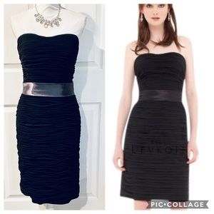 BILL LEVKOFF Strapless Ruched Cocktail Dress